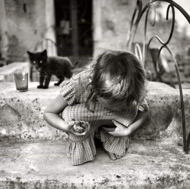 Кот  и трехлетний ребёнок